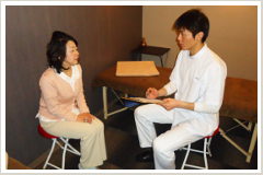施術の流れ 写真2 治療方針の説明と問診