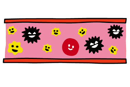 血管の中に入り込んだ毒素のイラスト