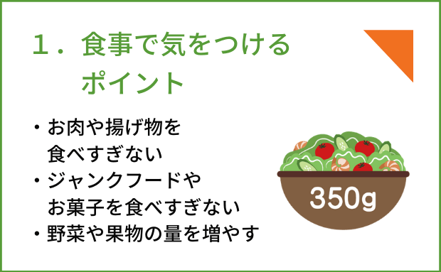 対策１食事で気をつけるポイント