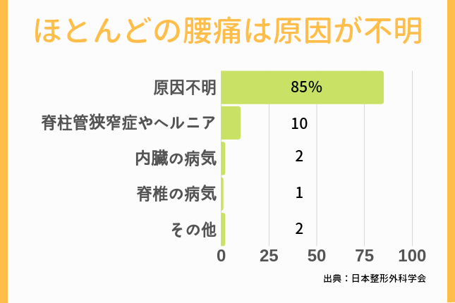 腰痛の85%は原因が不明