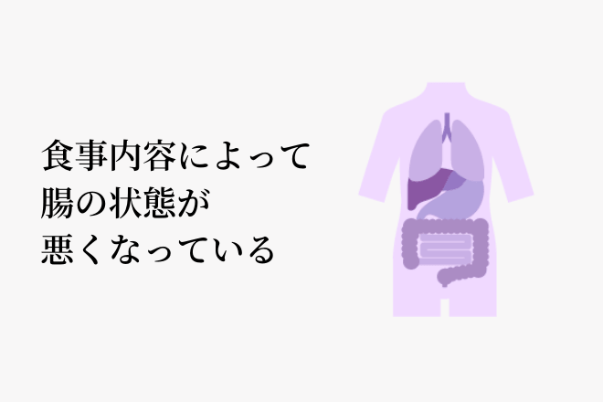 食事内容によって腸の状態が悪くなっている