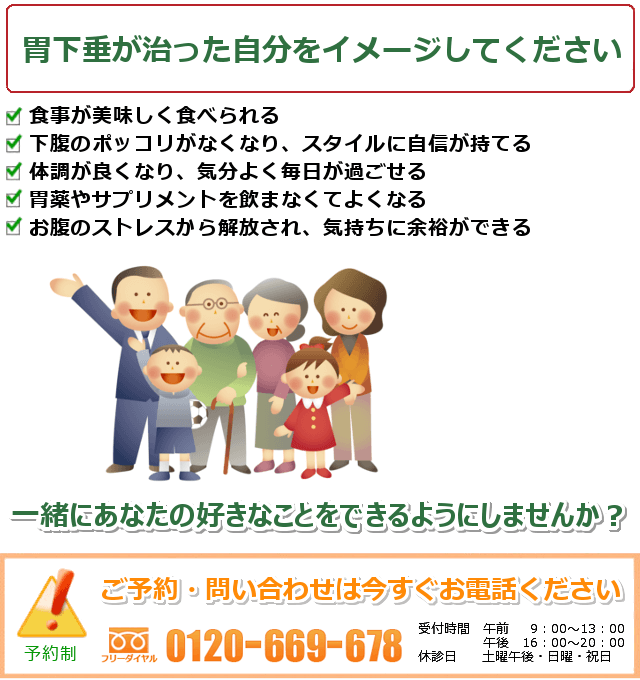 胃下垂の治ったご自分を想像してください。