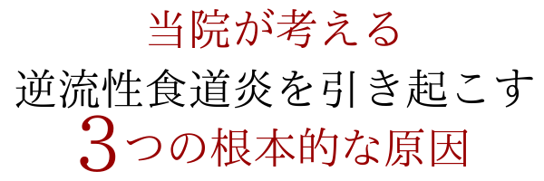 当院が考える逆流性食道炎を引き起こす３つの根本的原因とは？