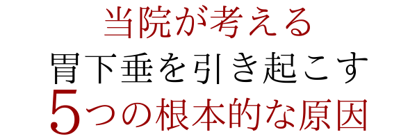 当院が考える胃下垂を引き起こす５つの根本的な原因