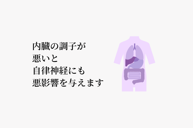 内臓の調子が悪いと自律神経にも悪い影響を与えます