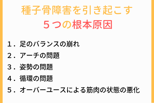 種子骨障害を引き起こす根本的な原因とは？