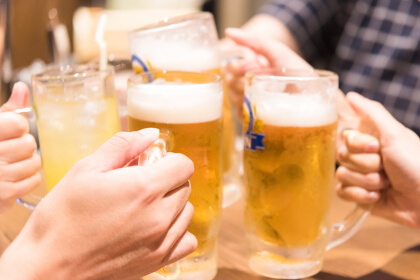 アルコール。おススメは焼酎の水割り