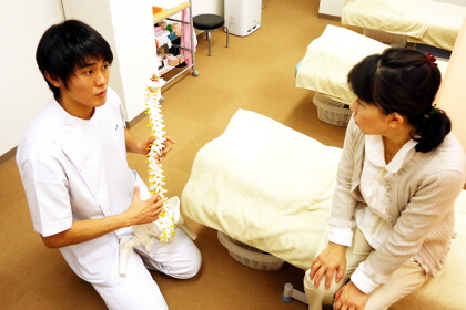 説明をしている場面